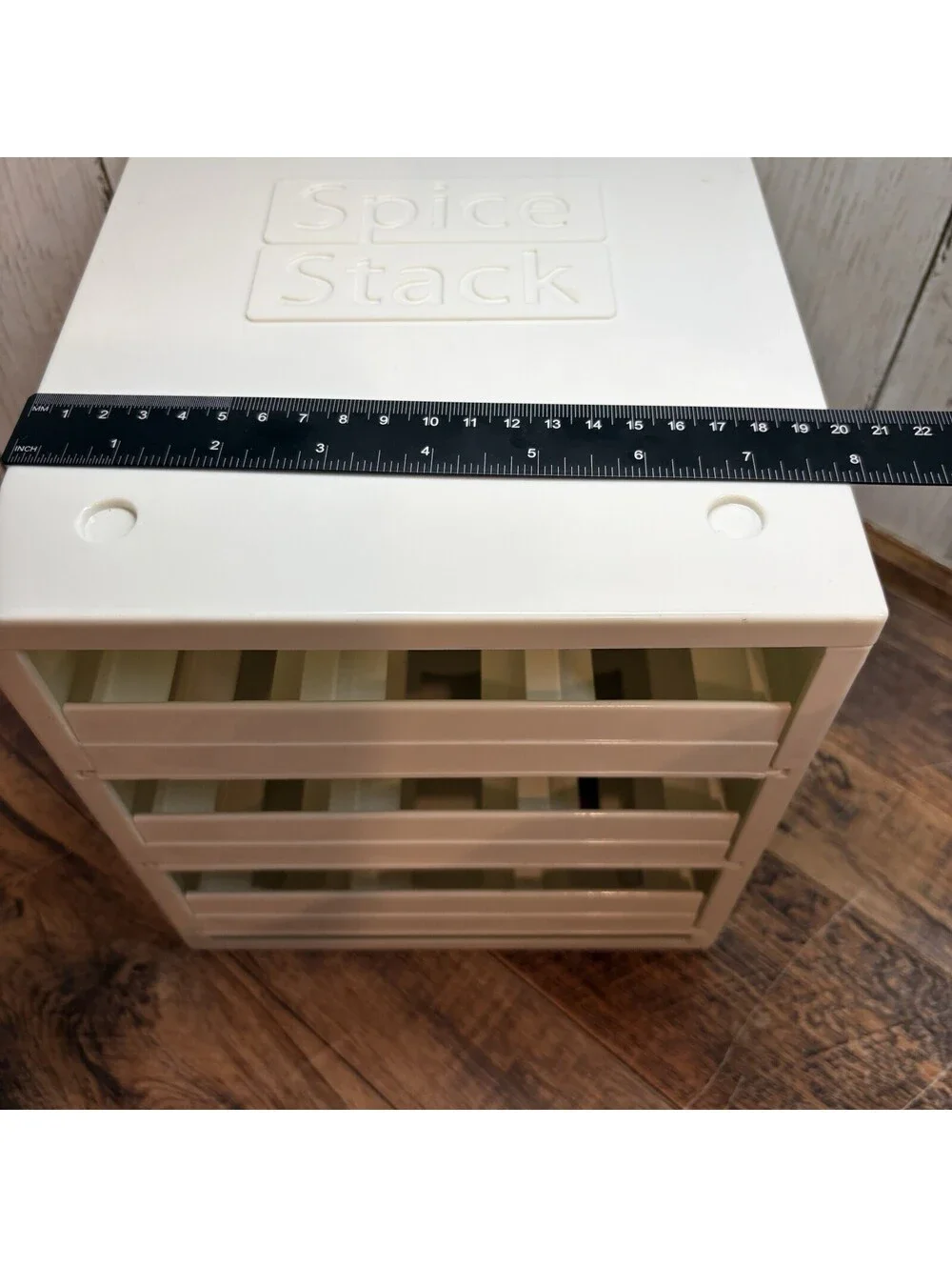 YouCopia Spice Stack Rack Organizer 18 Full Size Bottle Jar Capacity 3 Drawers